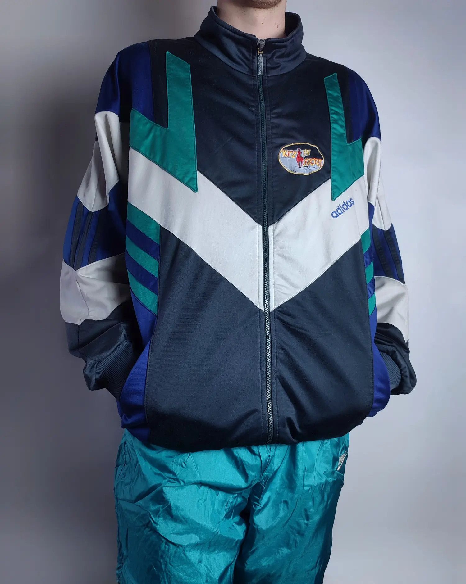 Adidas Adidas 90s Vintage Retro Zip Track Jacket Size US XL / EU 56 / 4 - 1 Thumbnail