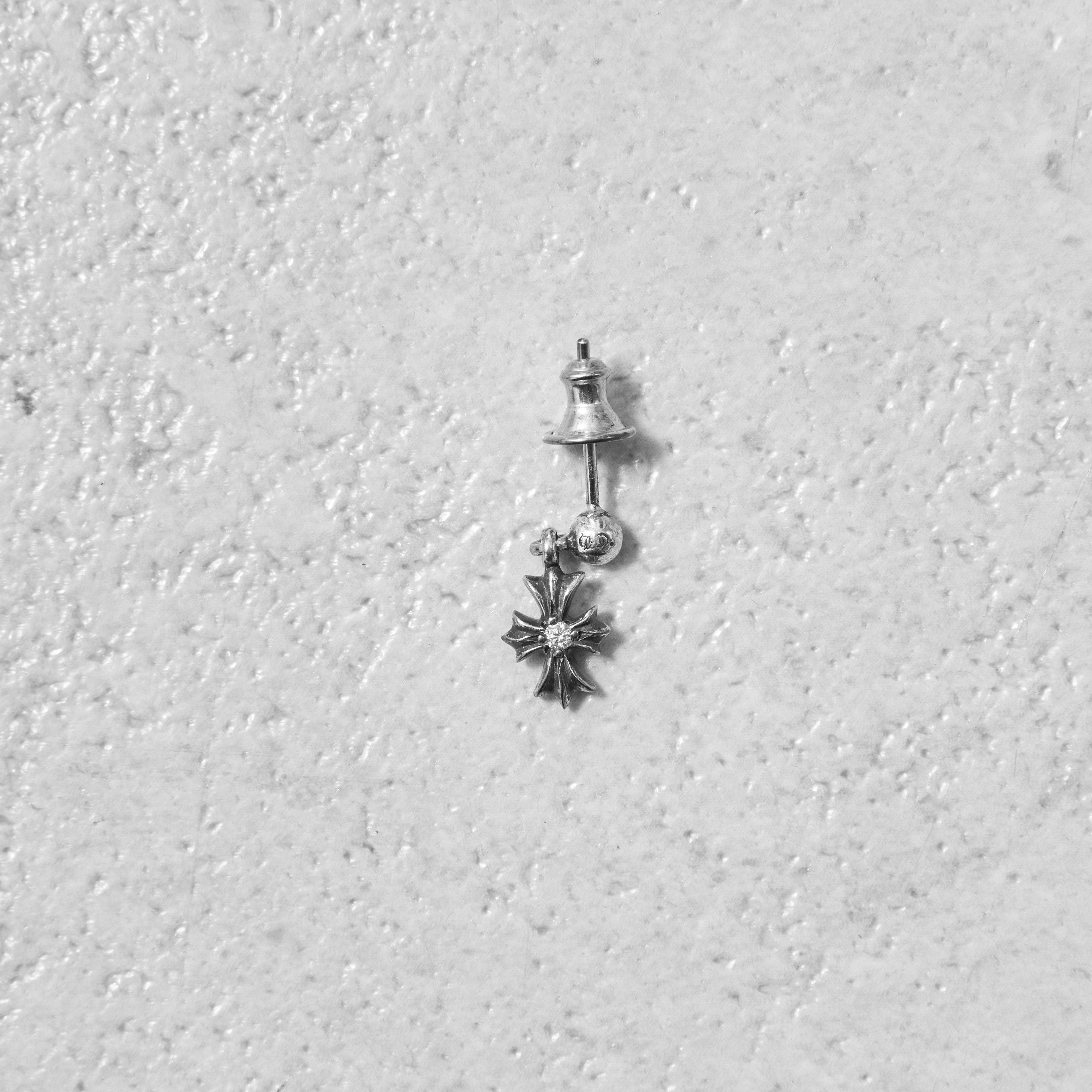 Chrome Hearts DIAMOND CHROME HEARTS Tiny E Silver Diamond Earring Size ONE SIZE - 6 Thumbnail