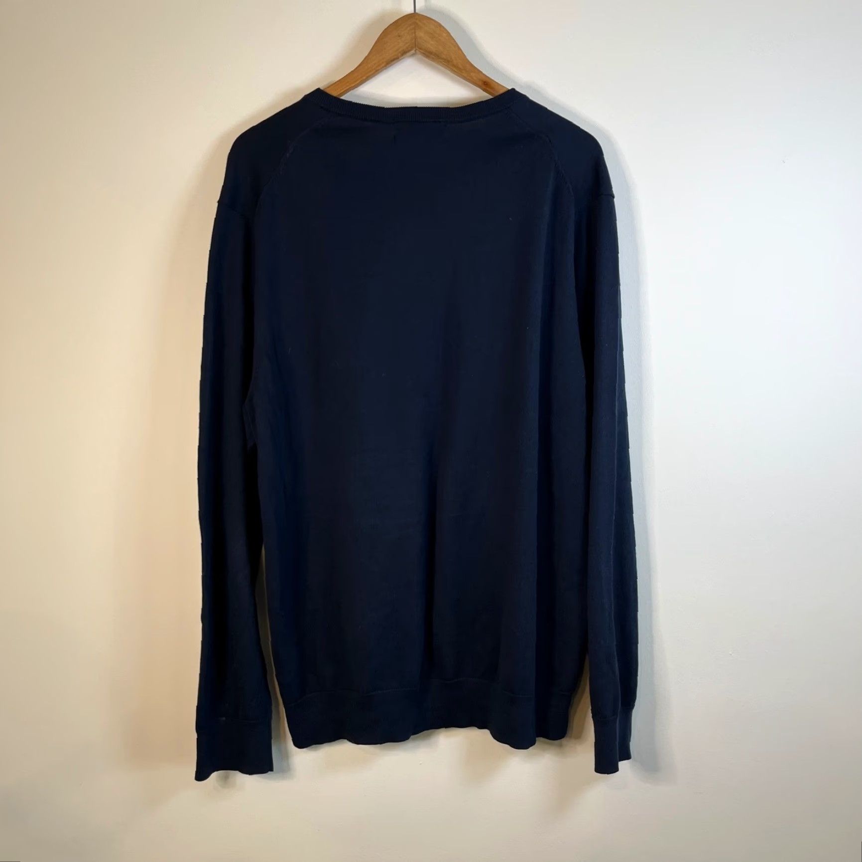 Brooks Brothers Brooks Brothers Mens XL Navy Blue Supima Cotton V-Neck Sweater 42224-155ND050 Size US XL / EU 56 / 4 - 3 Thumbnail