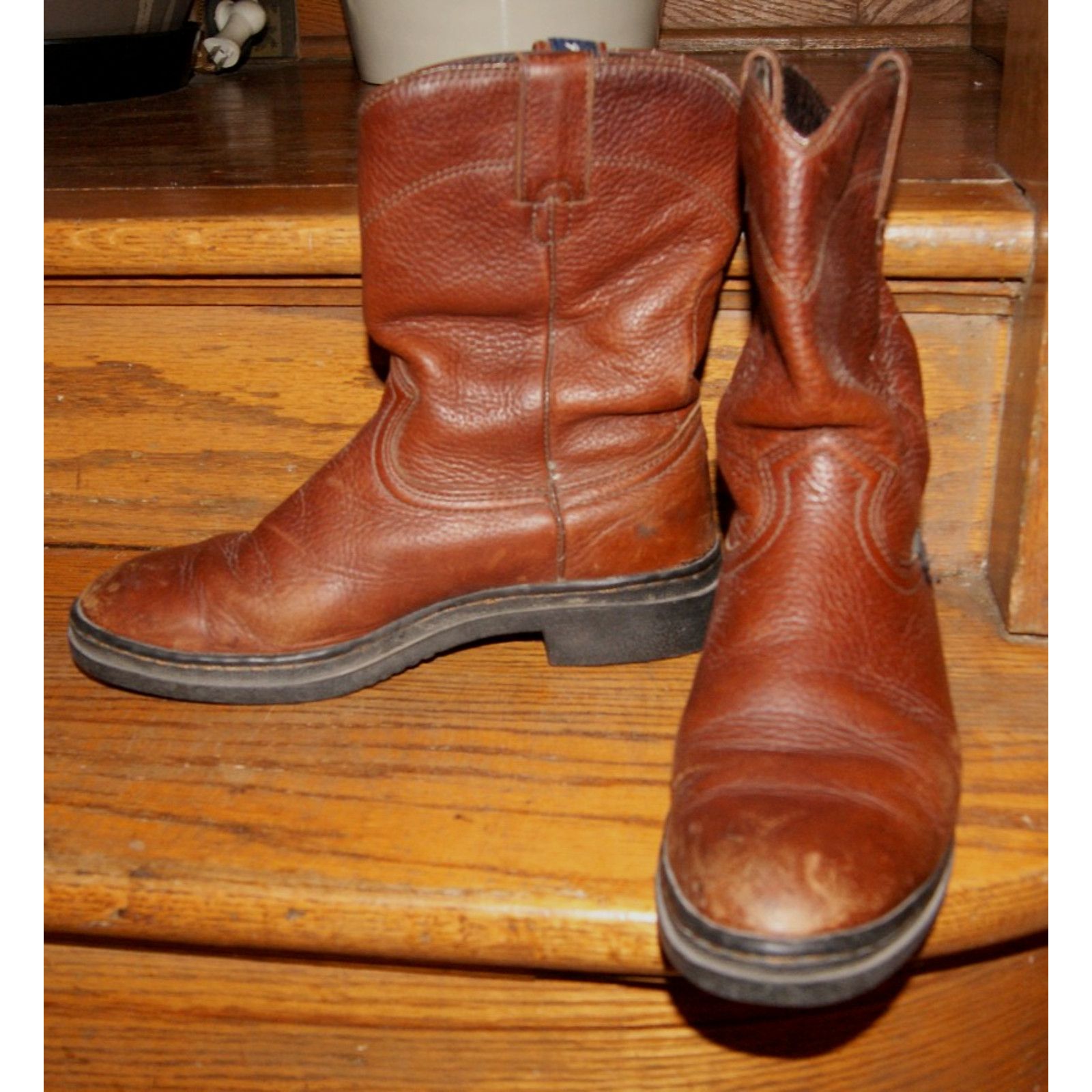 Justin Boots Justin Cowhide Ladies Boots L9011 Brown Rustic Leather 6.5B Size US 6.5 / IT 36.5 - 6 Thumbnail