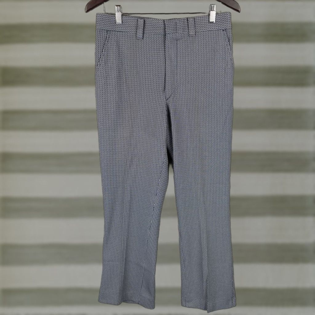 Blair NOS John Blair Polyester Pants Mens 32x29 Navy Blue Disco Vintage 60s 70s USA Size US 32 / EU 48 - 1 Thumbnail