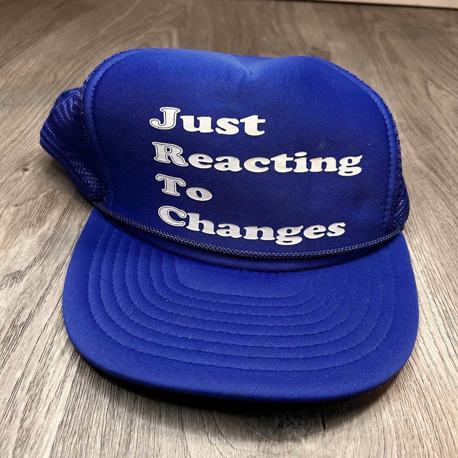 Vintage Y2K Hat Blue Just Reacting to Changes Size ONE SIZE - 1 Thumbnail
