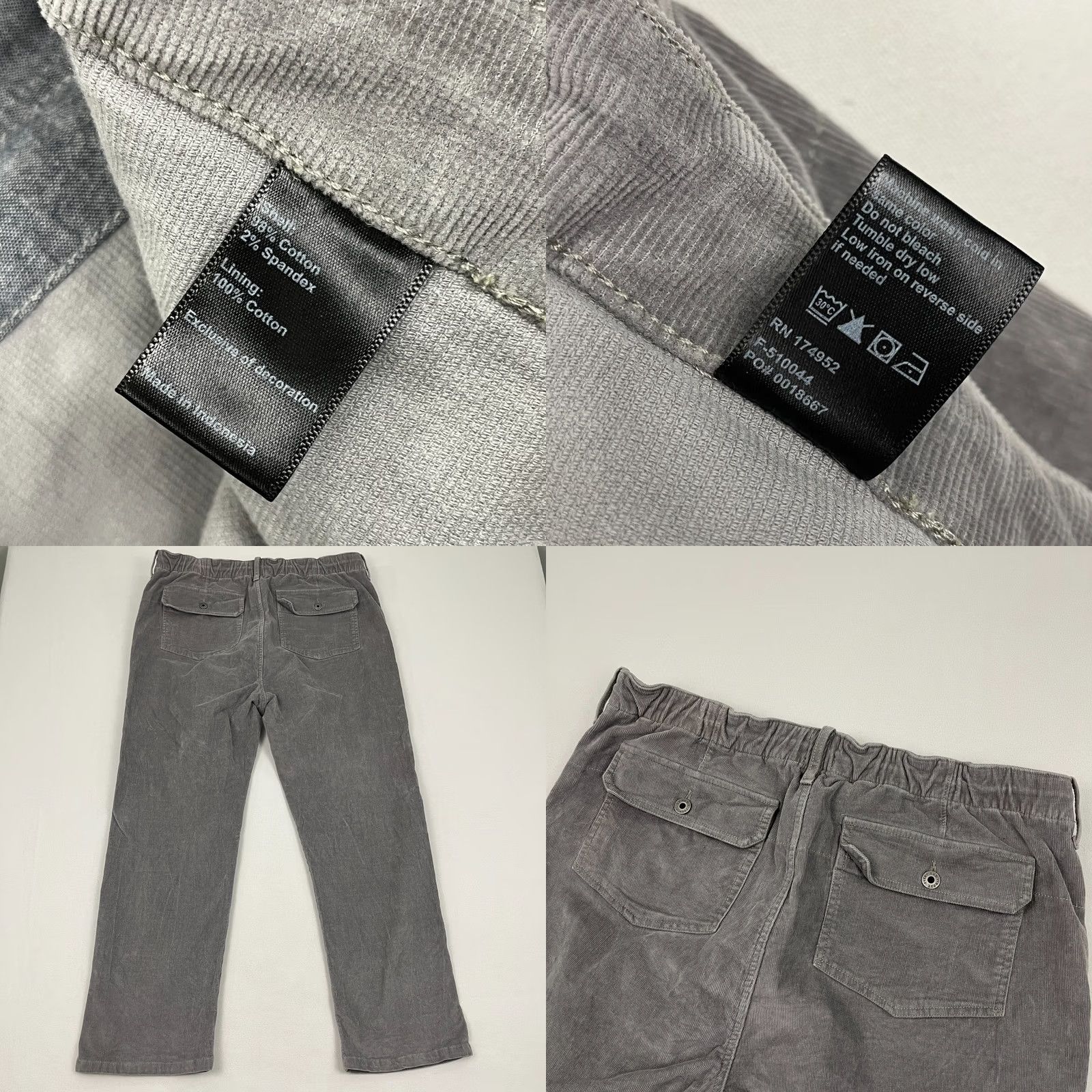 Vintage Flint & Tinder Fatigue Pants Mens 38 x 29 Gray Corduroy Chino Straight 5-Pocket Denim? Size US 38 / EU 54 - 8 Thumbnail