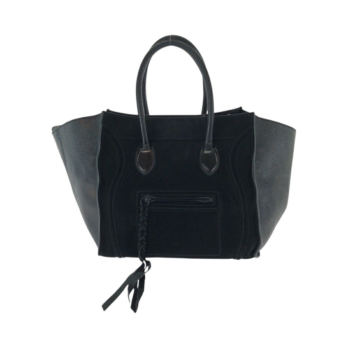 Celine Celine Suede/leather Luggage Phantom 2Way Bag Suede Tote Bag  in Black, Women's