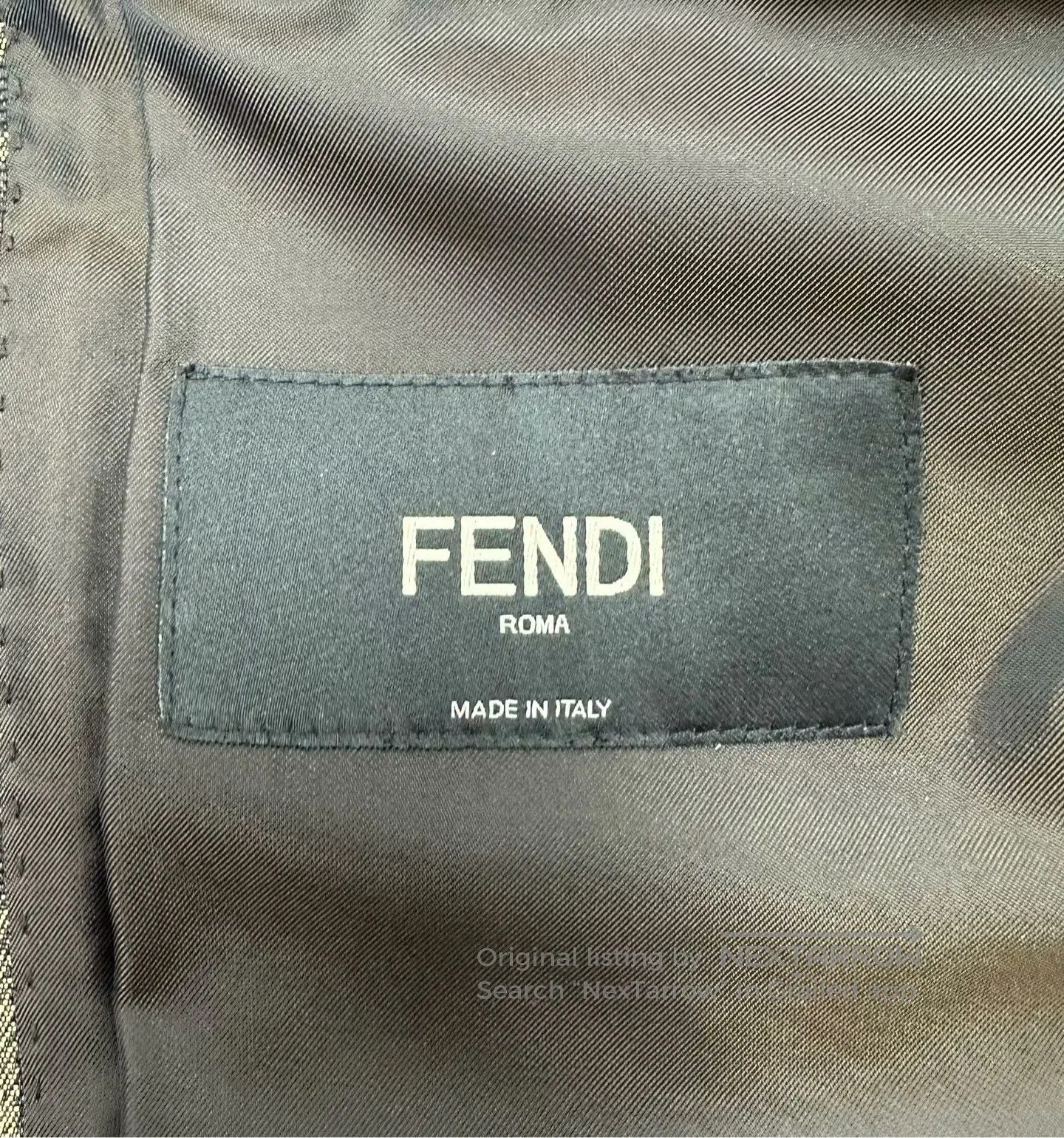Fendi FENDI Brown Classic Logo Printed Letter Logo Single Breast Size US S / EU 44-46 / 1 - 3 Thumbnail