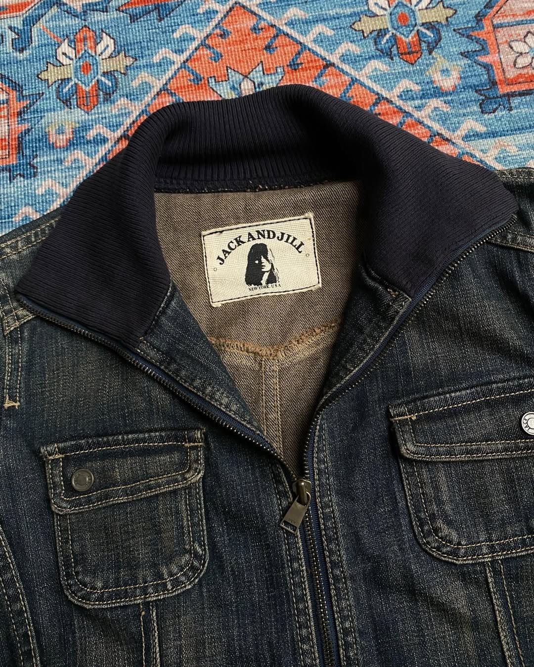 Hysteric Glamour 2000s Jack and Jill - Grunge studded mud wash denim jacket Size US S / EU 44-46 / 1 - 4 Thumbnail