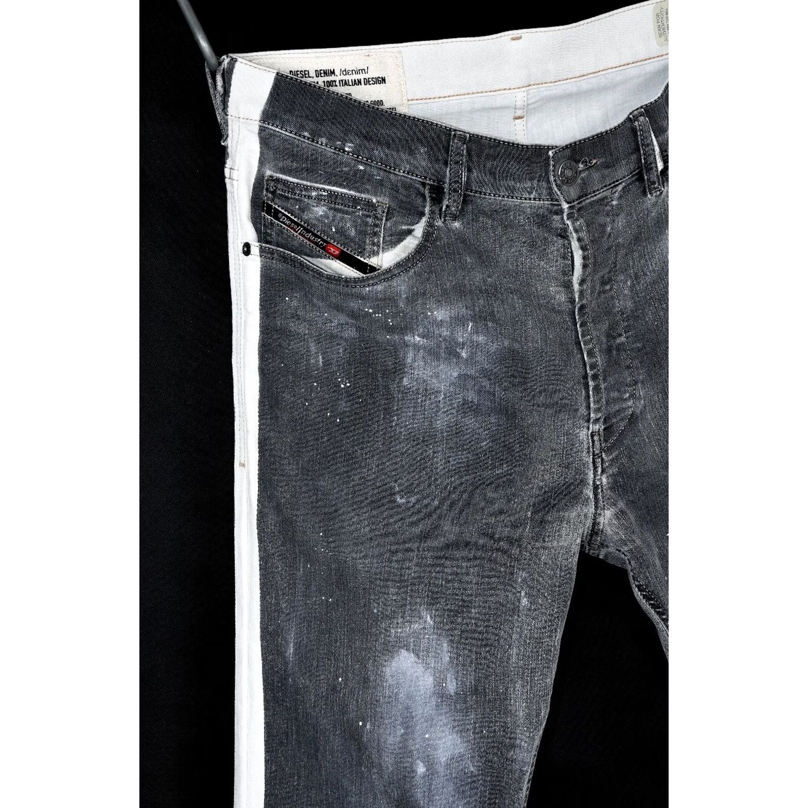 Diesel Diesel D-EETAR-SP 0094N TAPERED FIT Denim Jeans W33/L34 Men's Distressed Gray Cotton Polyester Size US 33 - 4 Thumbnail