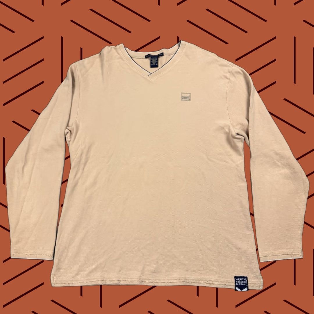 Vintage VINTAGE Girbaud 90s Oversized Crew Neck Knit Sweater 2XL Beige Cotton Mens Size US XXL / EU 58 / 5 - 1 Thumbnail