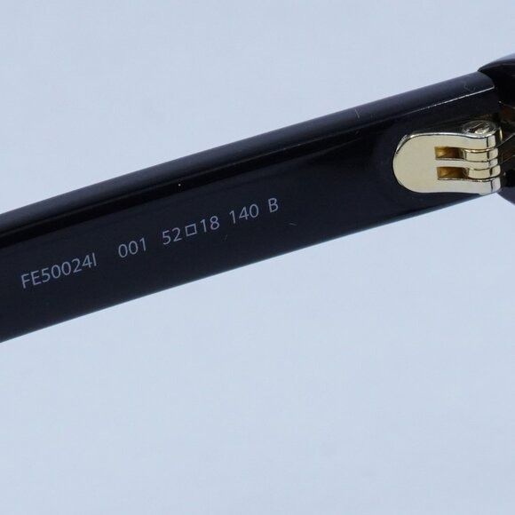 Fendi Fendi FE50024I 001 Eyeglasses Shiny Black 52mm Cat Eye Frame Size ONE SIZE - 6 Thumbnail