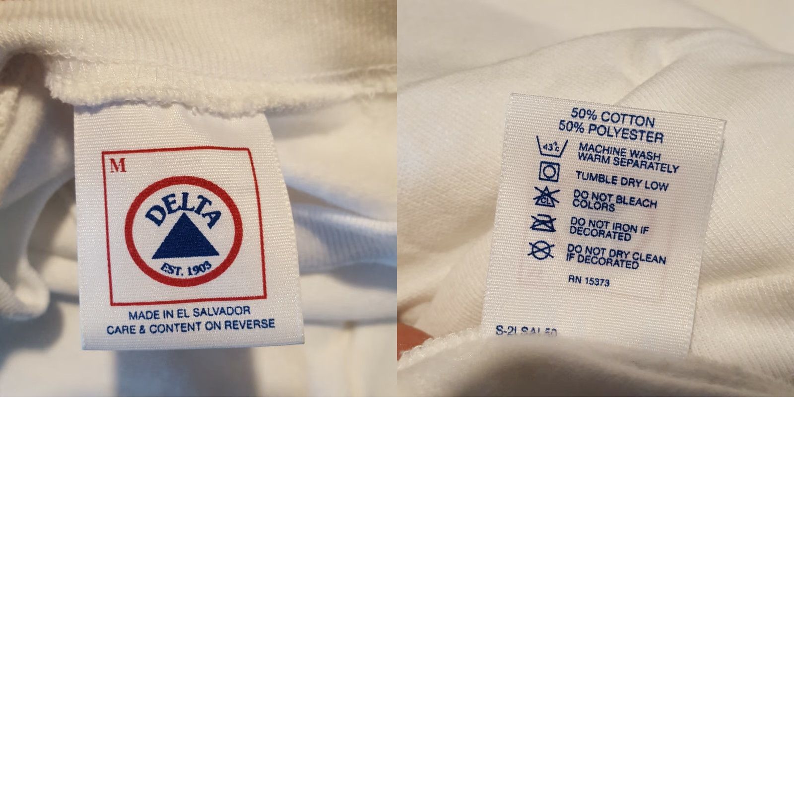 Delta VINTAGE Delta Sweatshirt Crewneck White Men's M Raglan Pullover Band Graphic Print 90s Y2K College Sports School Retro Cotton Blend All Seasons Size US M / EU 48-50 / 2 - 8 Thumbnail