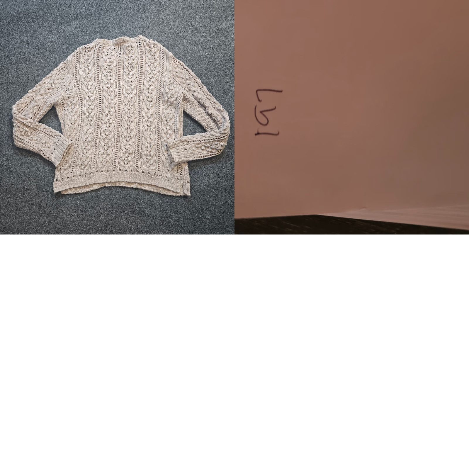 Vintage Wrap London Sweater Women Size 8 Beige Crochet Knit Long Sleeve Pullover Regular Knit Open-Knit Casual Fall Winter Spring 8 Women Beige Size M / US 6-8 / IT 42-44 - 8 Thumbnail