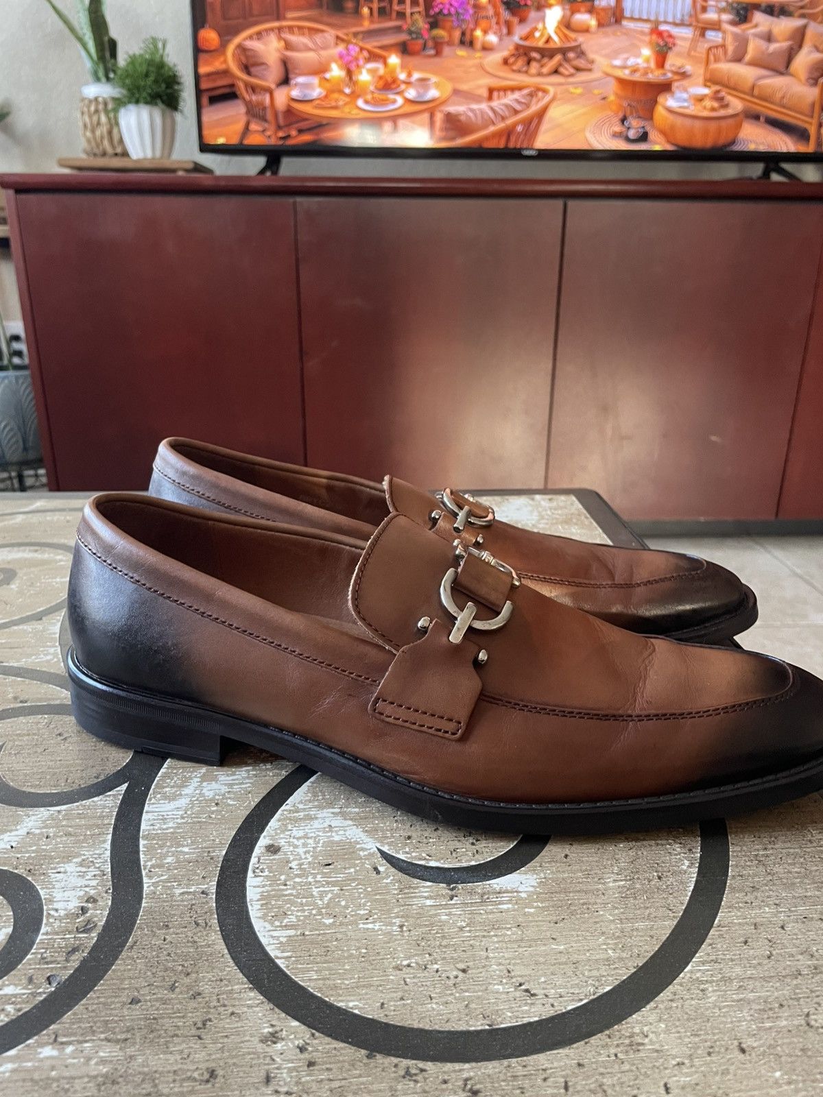 Donald Pliner Bryc2 Saddle Baby Calf slip on loafers Size US 10 / EU 43 - 3 Thumbnail