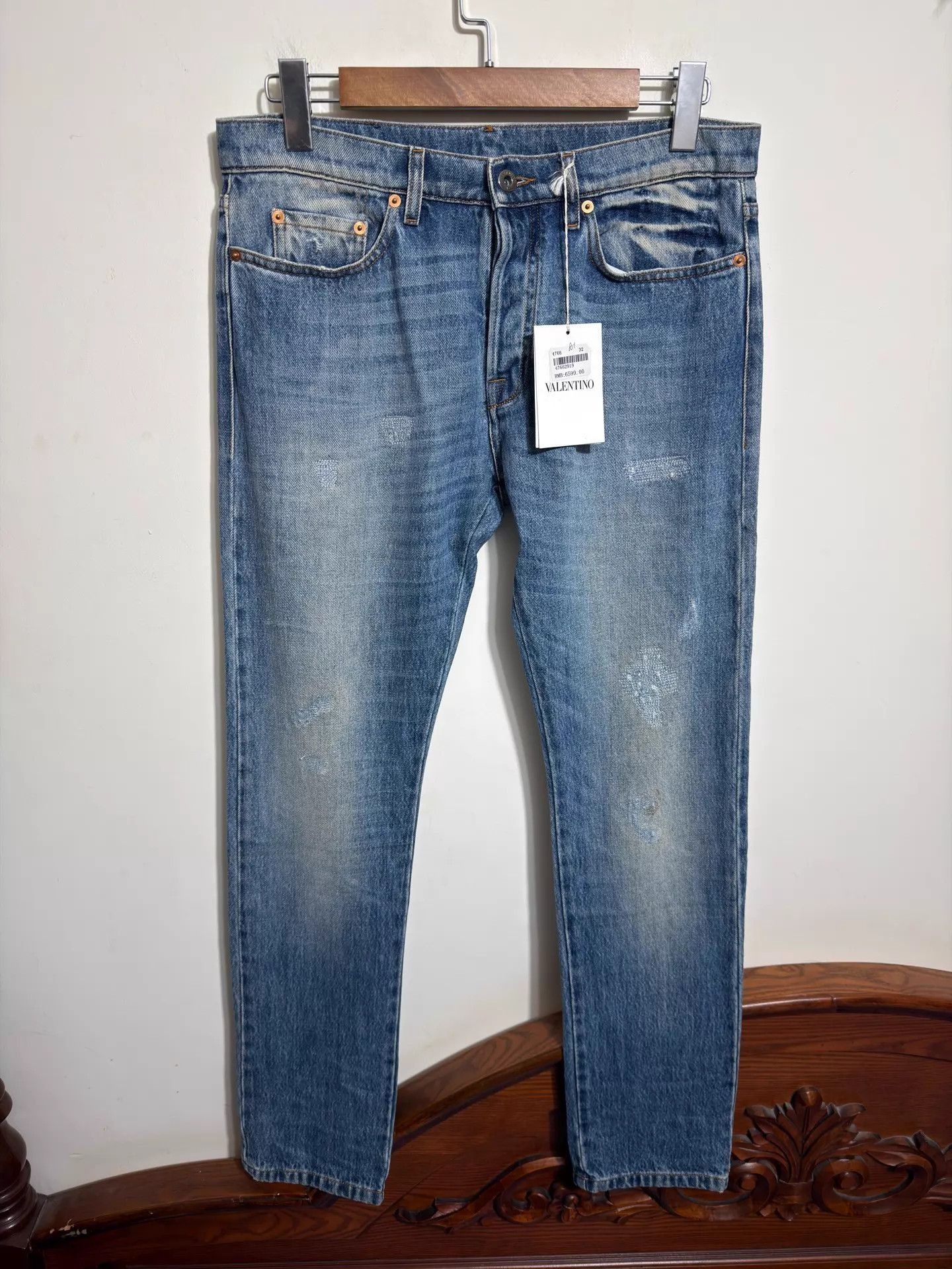 Valentino Blue Distressed Denim Jeans Size 32 Size US 32 / EU 48 - 1 Thumbnail