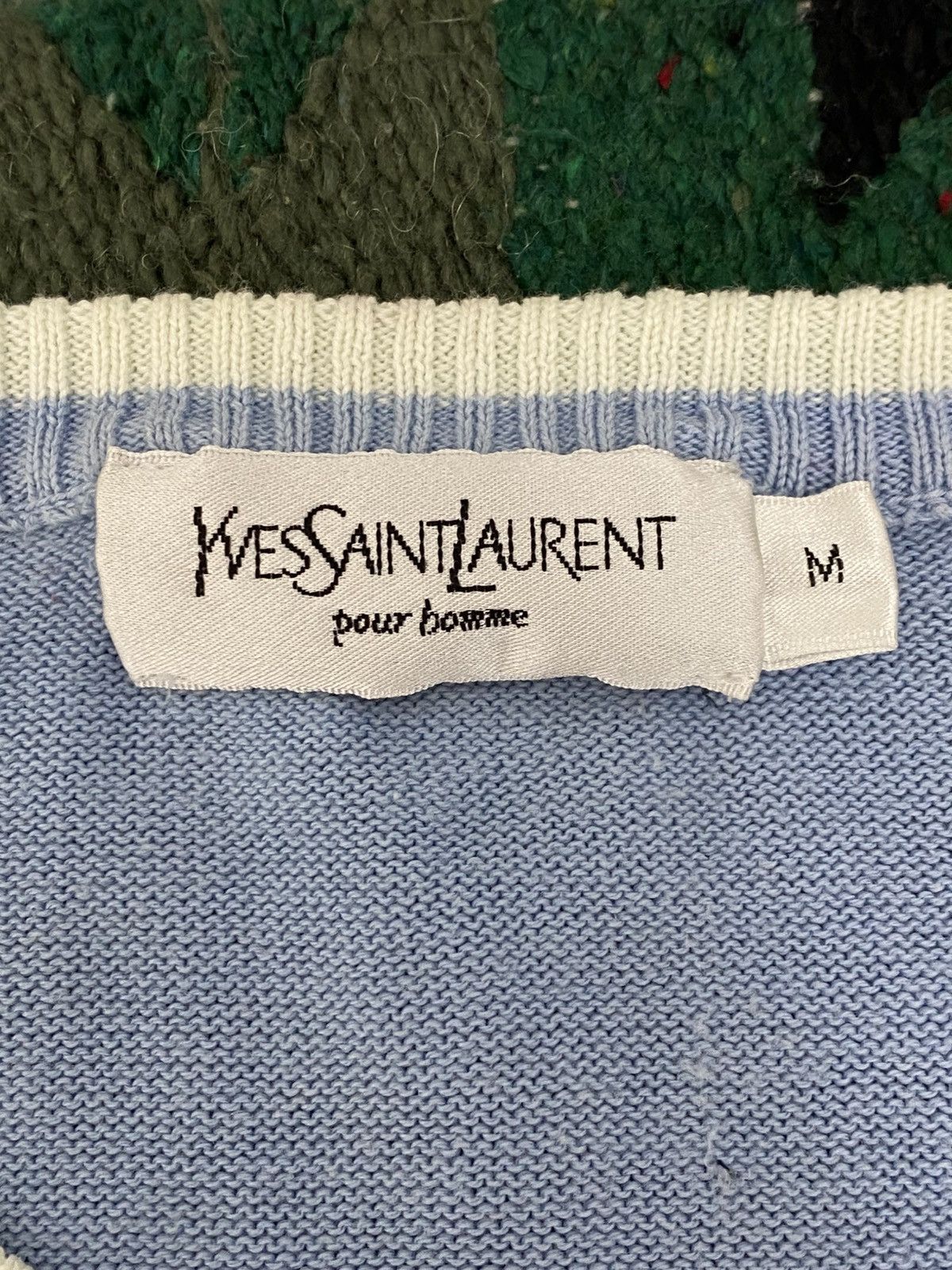 Yves Saint Laurent Yves Saint Laurent 00s Y2K Big Logo Knit Sweater Size US M / EU 48-50 / 2 - 3 Thumbnail