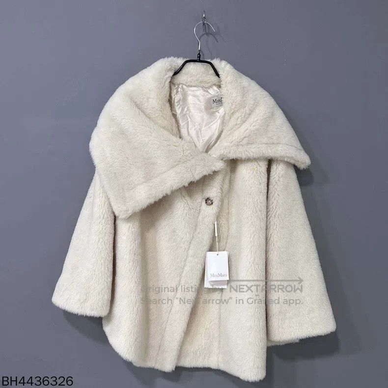 Max Mara Max Mara one-size-fits-all Cream Teddy Cloak Coat Size S / US 4 / IT 40 - 2 Thumbnail