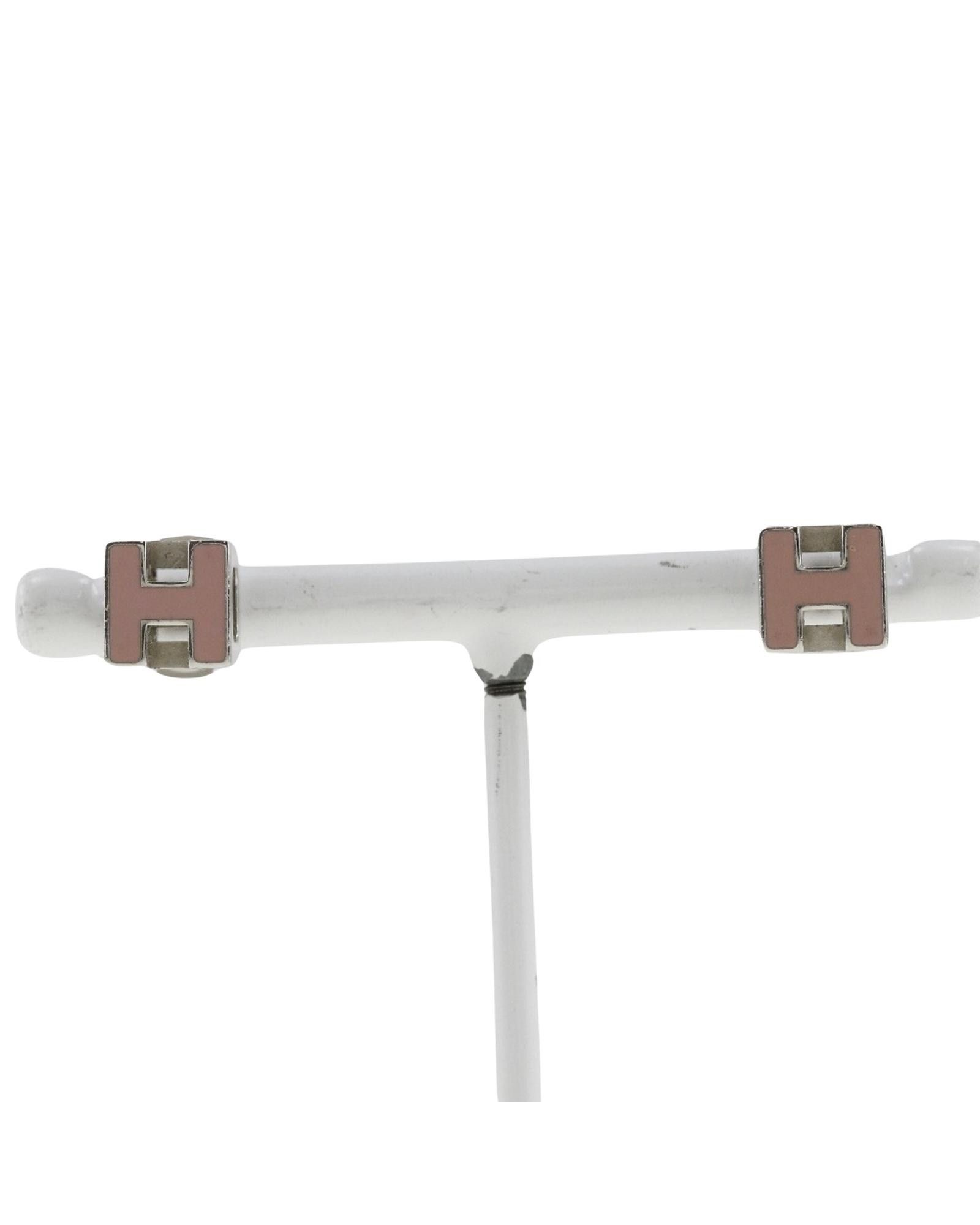 image of Hermes Silver Metal Stud Earrings, Women's