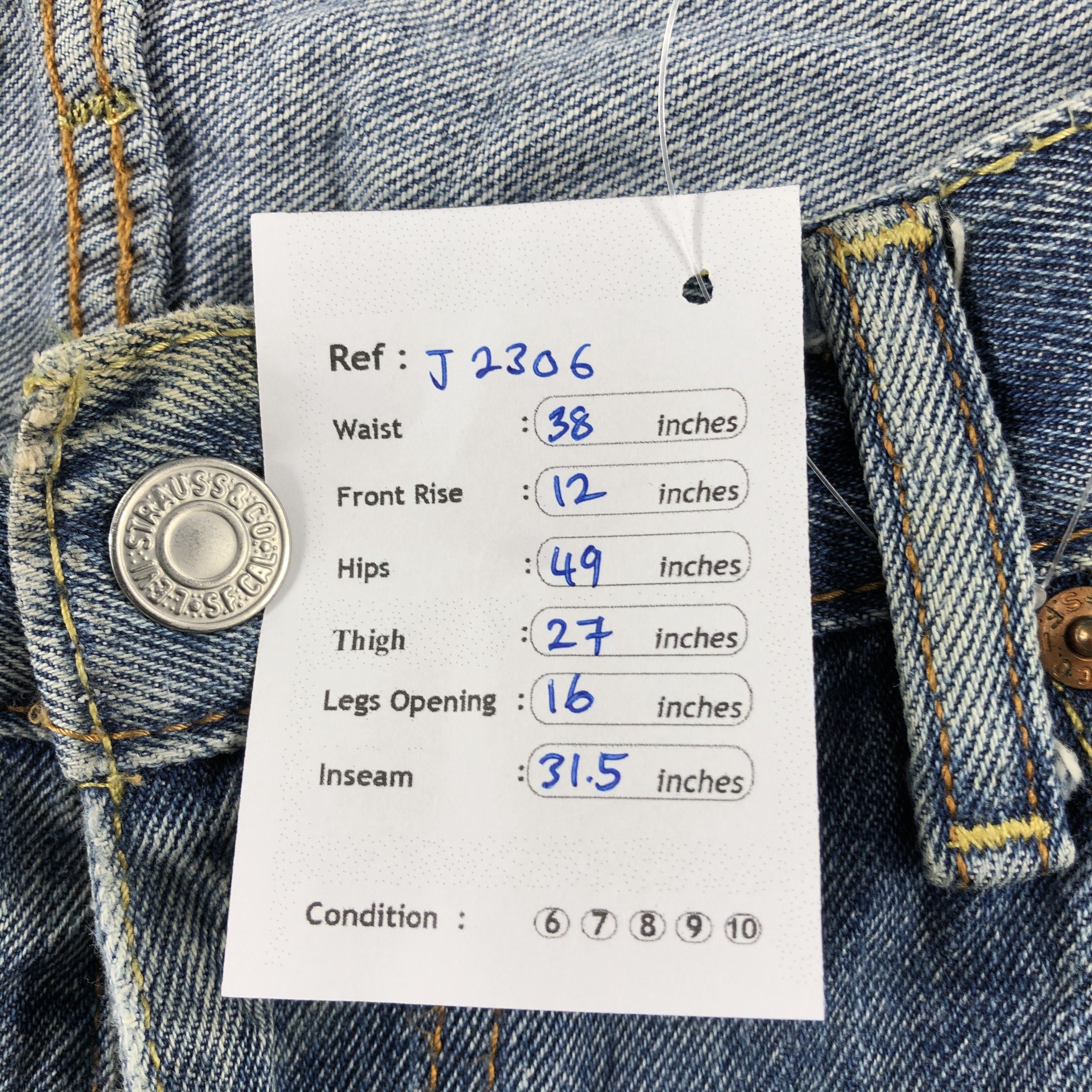 Levi's Vintage Blue Wash Levis 505 Jeans-J2306 Size US 38 / EU 54 - 16 Thumbnail