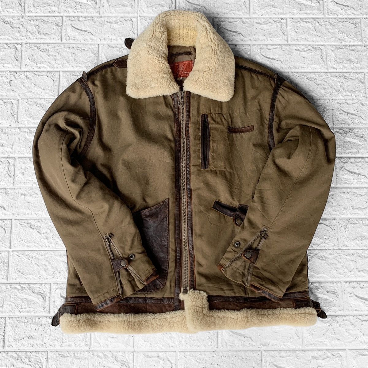 Avirex Vintage Avirex B 3 Sherpa X Canvas Sheepskin Flight Jacket Size US L / EU 52-54 / 3 - 7 Thumbnail
