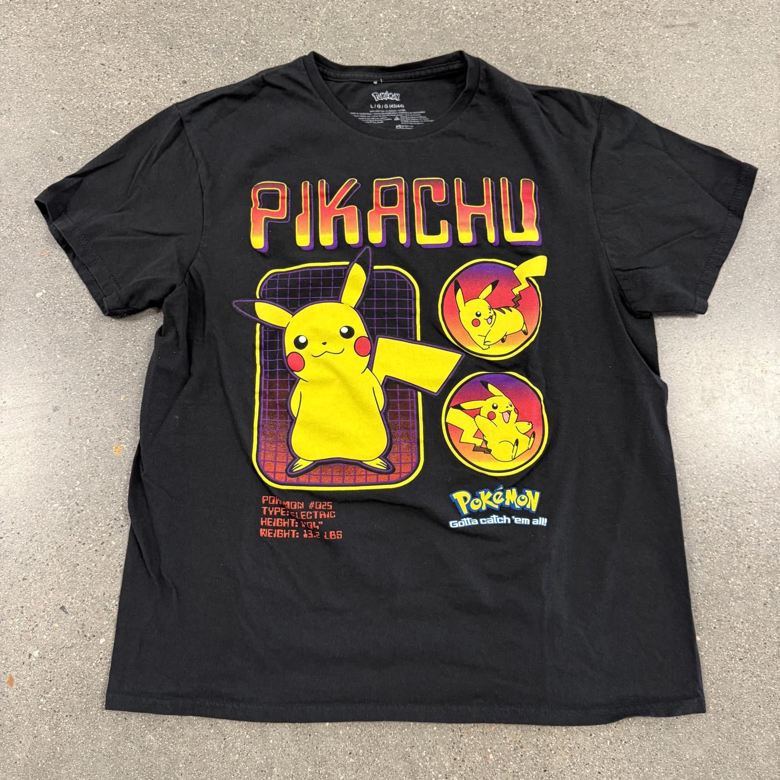 Pokemon Pokémon Pikachu Retro Graphic T-Shirt - L Size US L / EU 52-54 / 3 - 1 Thumbnail