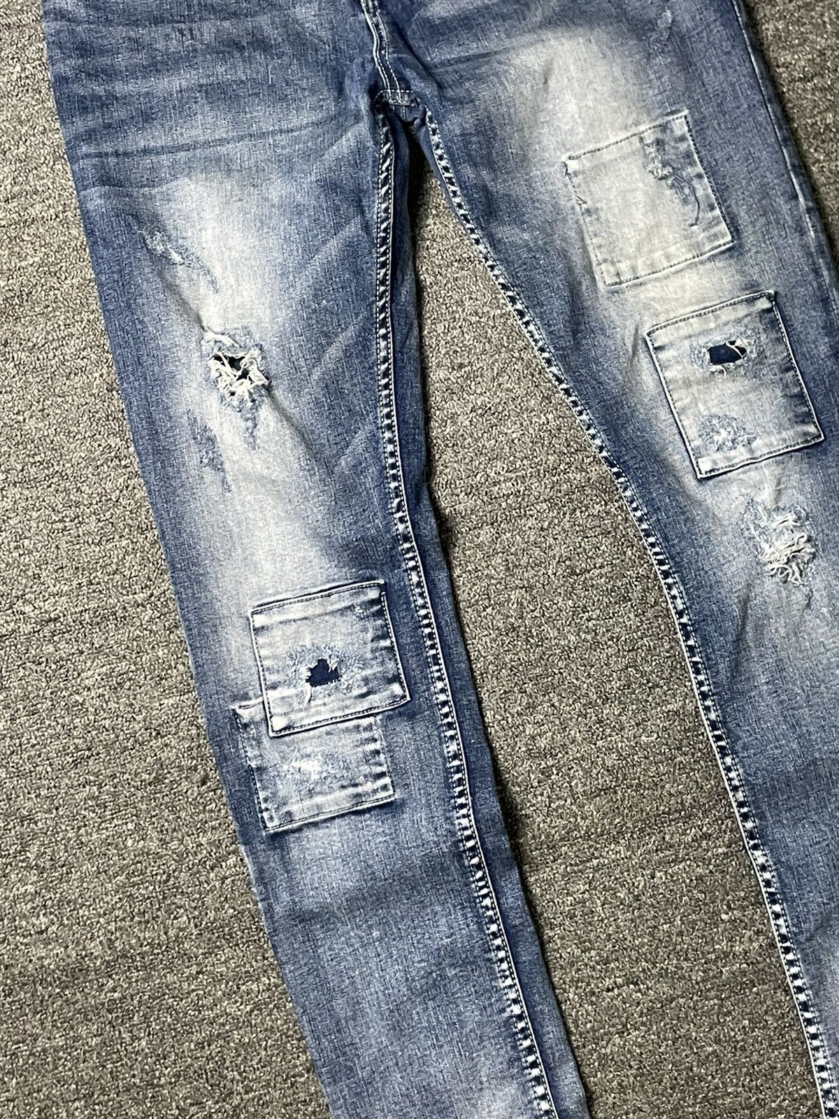 Japanese Brand U-Men Brand Distressed Skinny Denim (62) Size US 30 / EU 46 - 3 Thumbnail
