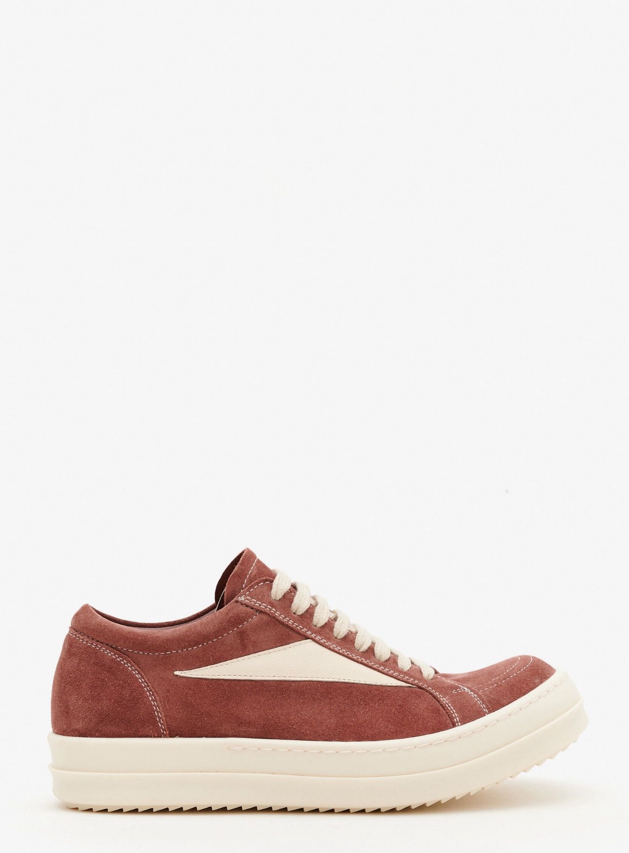 image of Last Size Rick Owens Vintage Low-Top Suede Sneakers in Pink, Women's