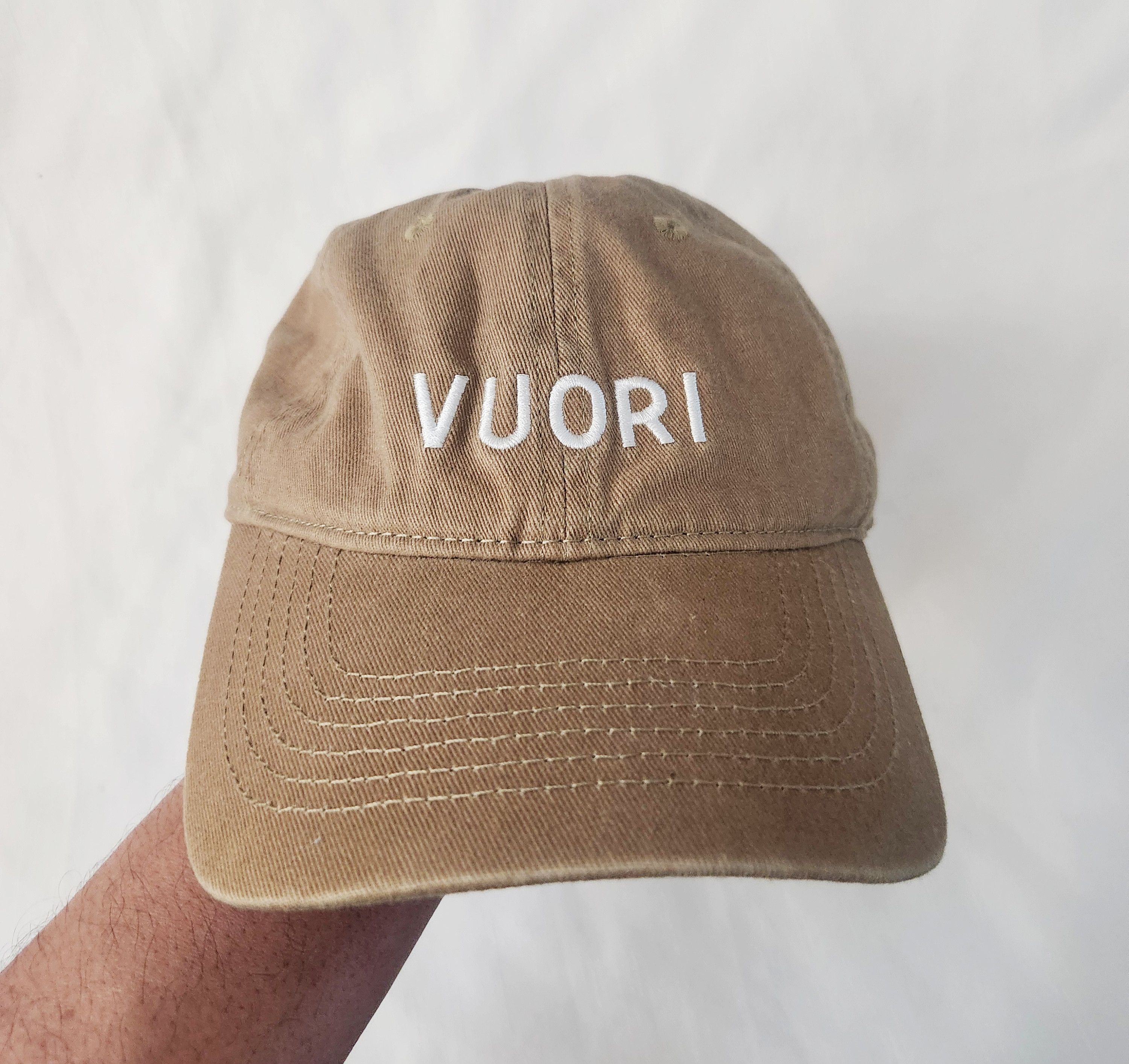 Vuori Vuori Hat Spell Out Cap Khaki Embroidered Dad hat Strapback Size ONE SIZE - 7 Thumbnail