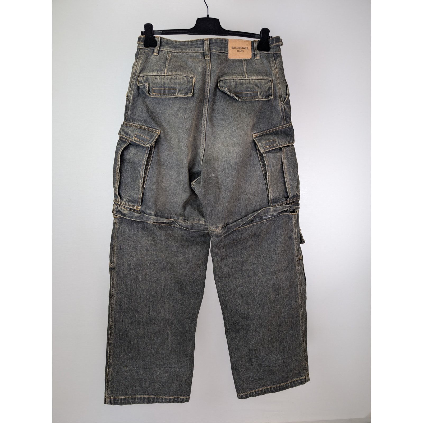 Balenciaga o1rshd1 Cargo Denim Trousers Pants in Washed Black Size US 34 / EU 50 - 10 Thumbnail