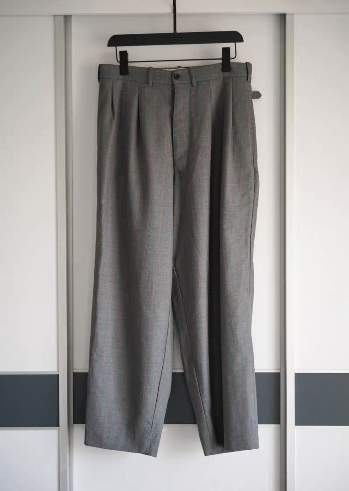 Yohji Yamamoto Yohji Yamamoto Rokumeikan Gray & Orange Striped Trousers K4 Size US 34 / EU 50 - 1 Thumbnail