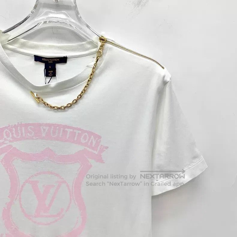 Louis Vuitton Louis Vuitton 22 white chain logo printed cotton crewneck Size US S / EU 44-46 / 1 - 3 Thumbnail