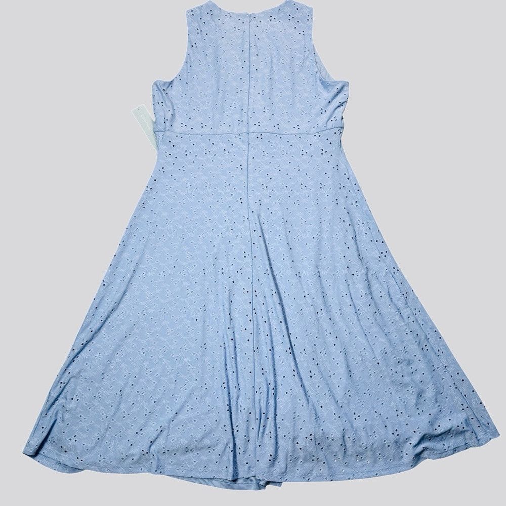 Other NWT New London Times Sleeveless Eyelet Dress In Vista Blue Size XL / US 12-14 / IT 48-50 - 2 Thumbnail