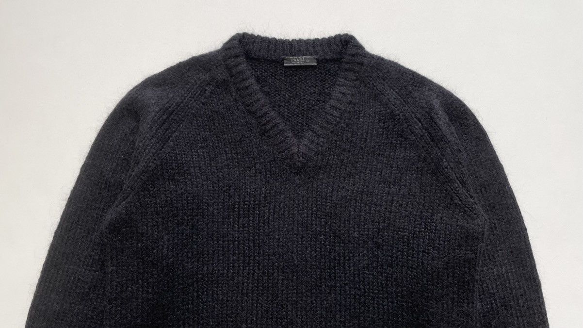 Prada Mid 2000s Black Mohair Wool Sweater Size US L / EU 52-54 / 3 - 3 Thumbnail