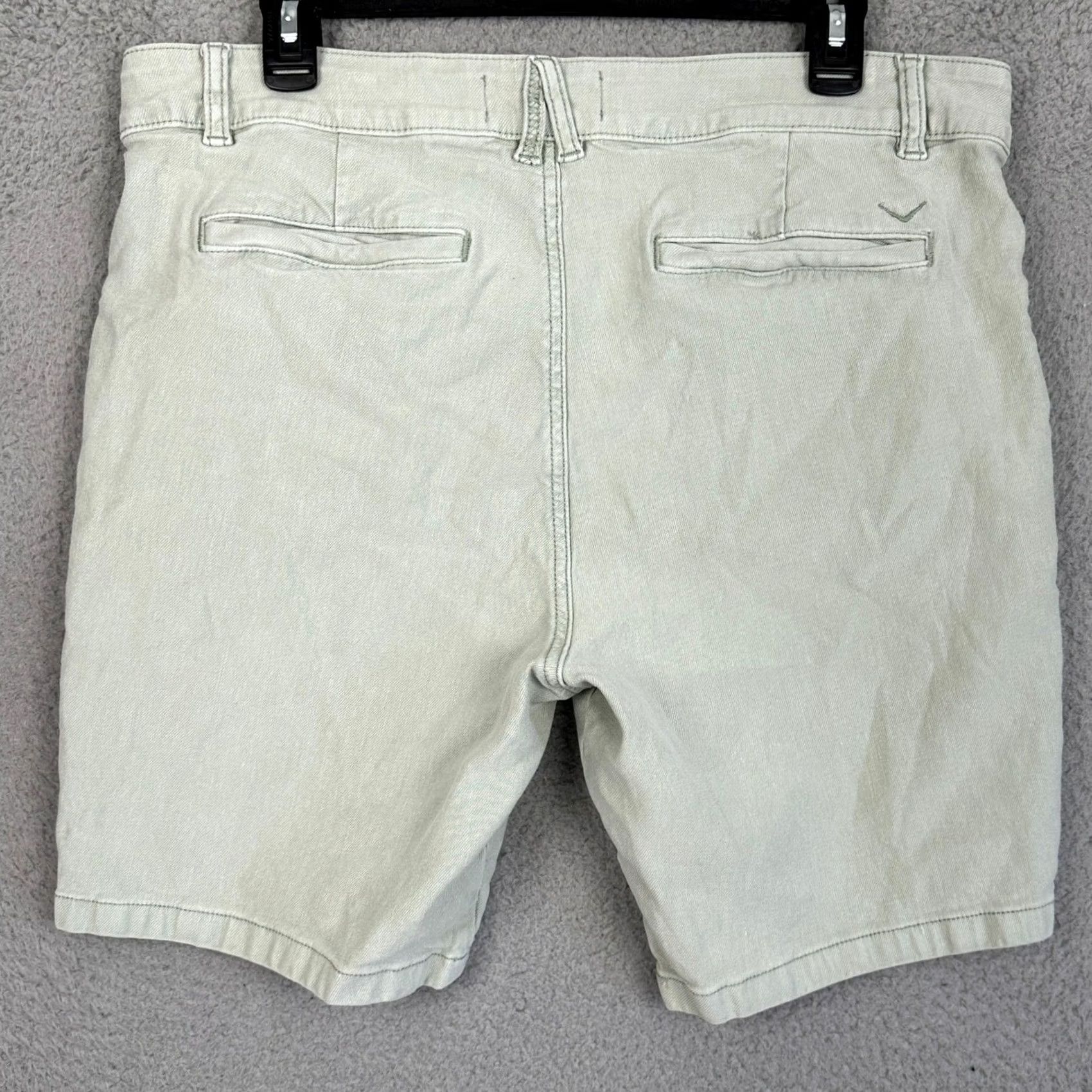 Hudson Hudson Men Chino Stretch Shorts 33 Light Green Flat Front Casual EUC Size US 33 - 2 Thumbnail