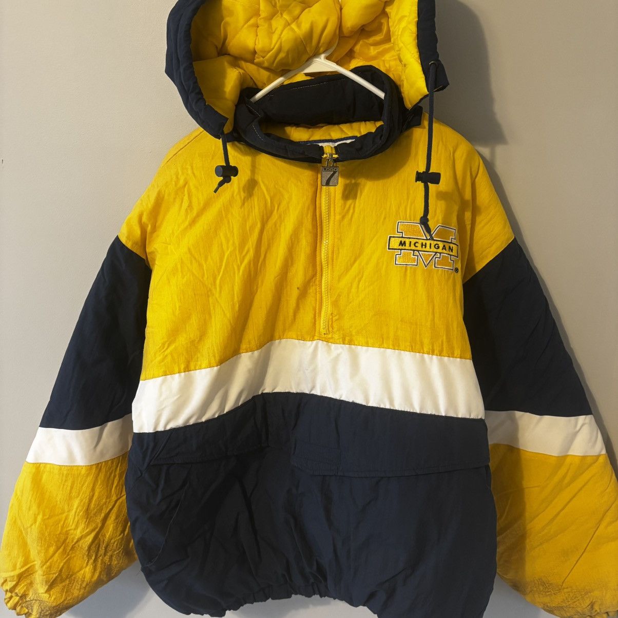 Logo 7 Vintage 1990s Logo 7 Michigan University Embroidered Puffer Size US XL / EU 56 / 4 - 1 Thumbnail