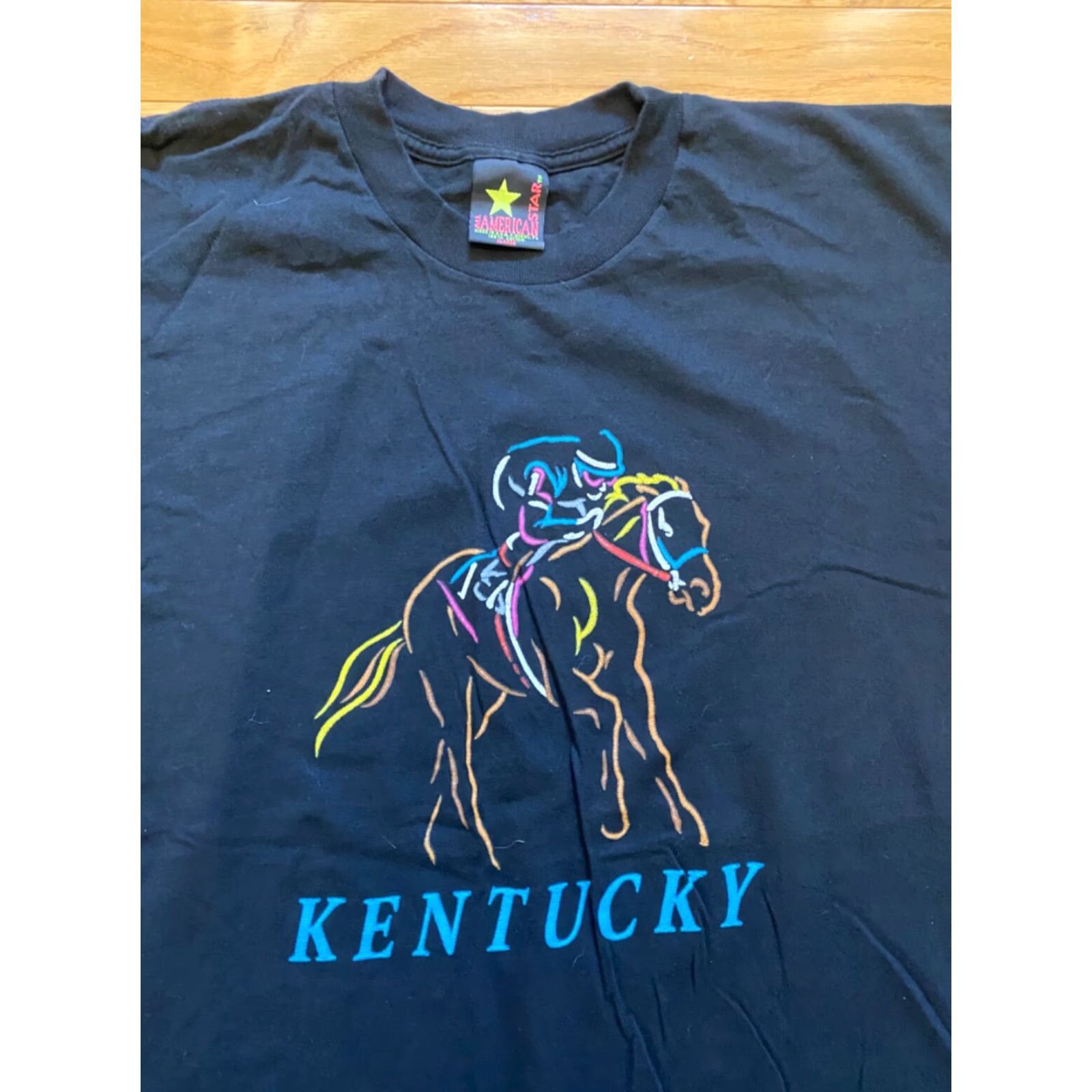Vintage VINTAGE Kentucky Derby Shirt Mens XL Black Short Sleeve Crew Neck USA Pattern Solid Graphic Print T-Shirt Boys? Size US XL / EU 56 / 4 - 3 Thumbnail