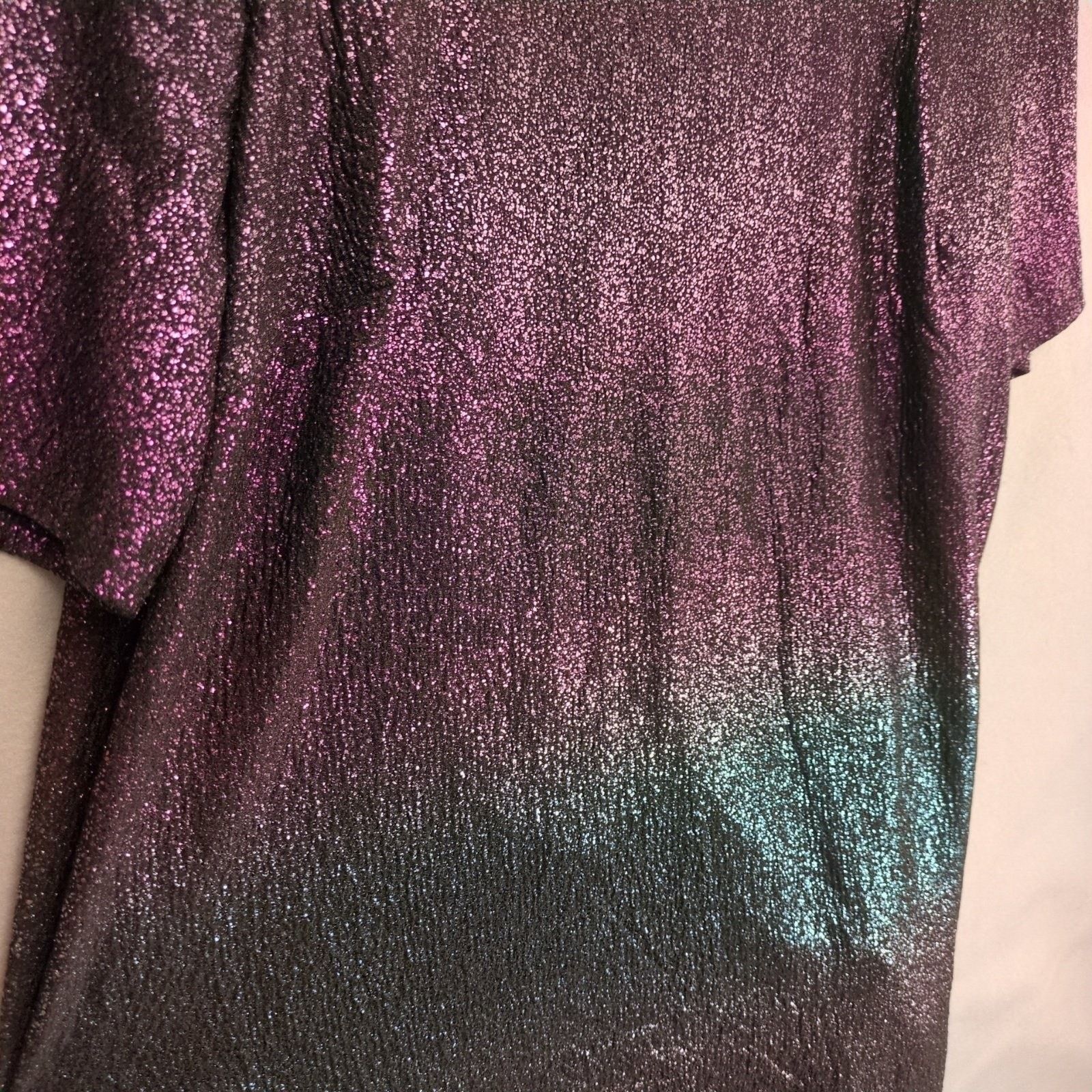 Other Lane Bryant Perfect Sleeve Purple Ombre Metallic Shift Dress Size XXL / US 16-18 / IT 52-54 - 5 Thumbnail