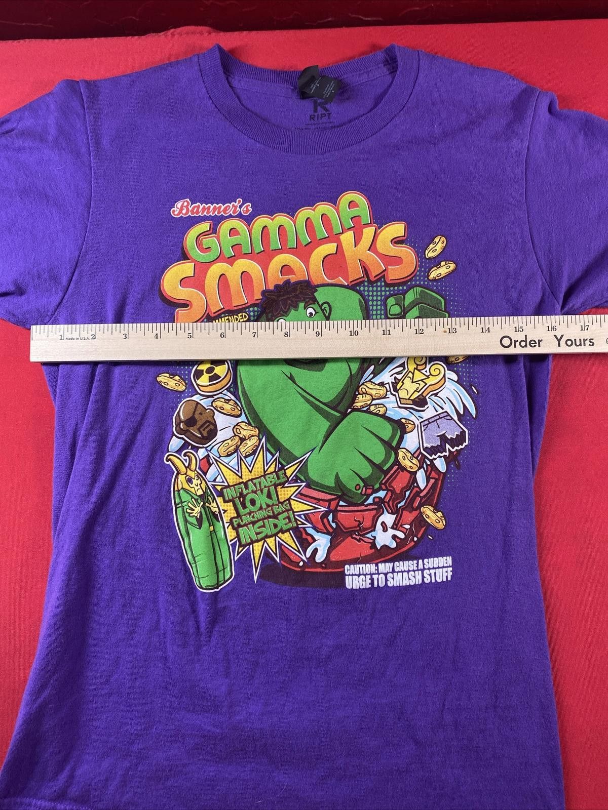 Marvel Comics Hulk Shirt Mens Small Marvel Purple Gamma Smacks Ript Funny Size US S / EU 44-46 / 1 - 2 Thumbnail