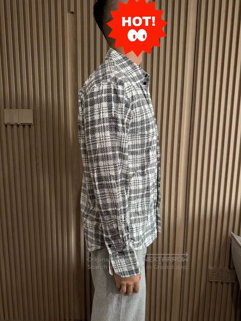 Helmut Lang Helmut Lang Plaid cotton shirt, black white gray plaid Size US L / EU 52-54 / 3 - 2 Thumbnail