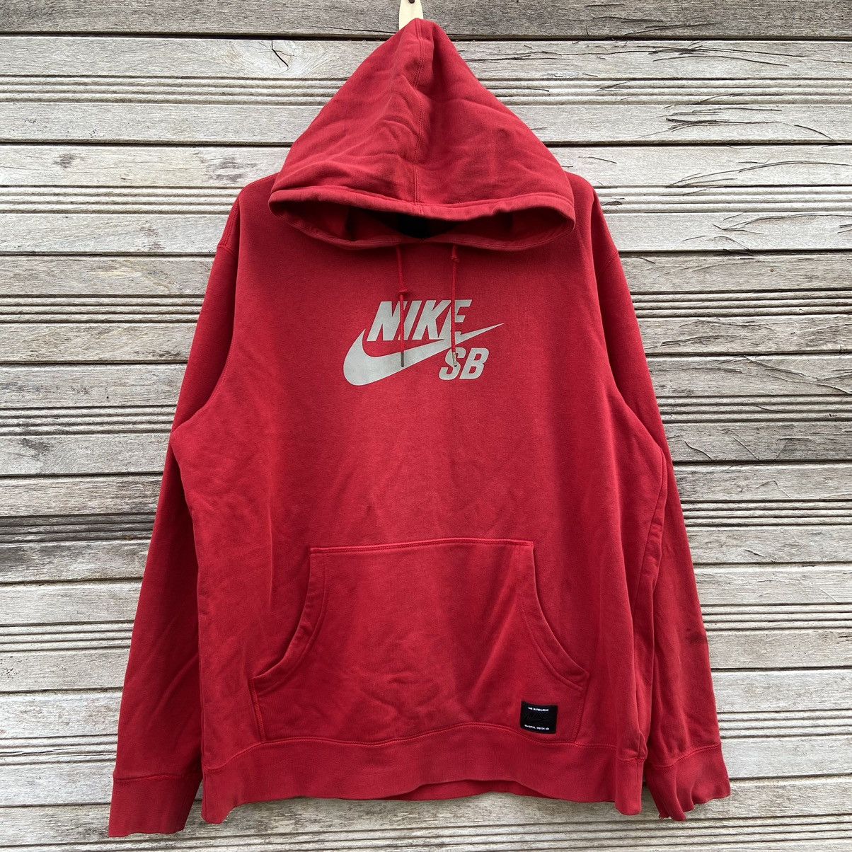 image of Distressed Nike Sb Pull Over Hoodie in Red, Men's (Size XL)