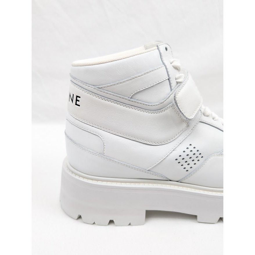 Celine o1rshd1 Calfskin High Sneaker W/ Scratch in Optic White Size US 11 / EU 44 - 5 Thumbnail