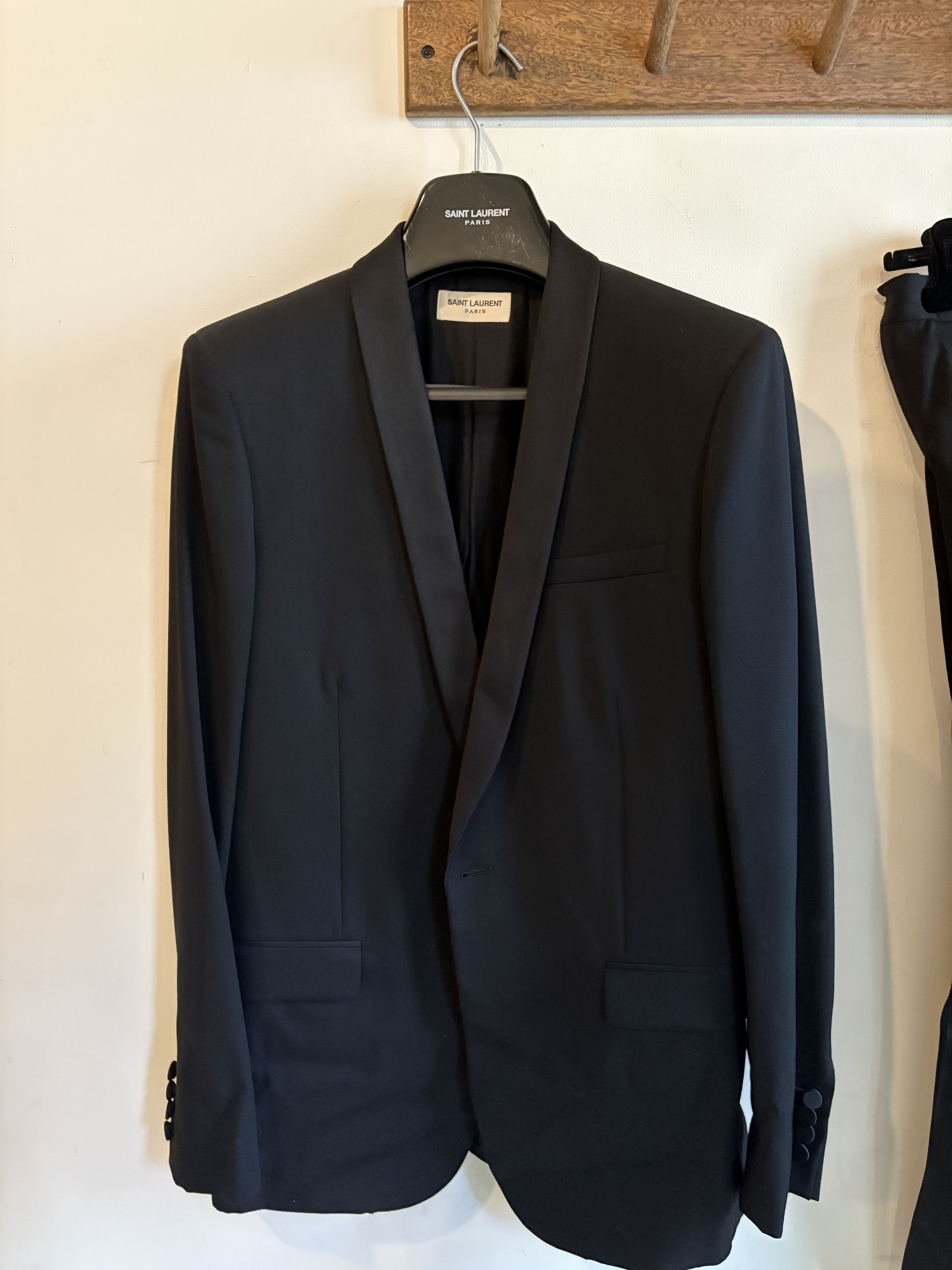 Saint Laurent Paris Saint Laurent Hedi Slimane 2 Piece Tuxedo Suit Size 50R - 4 Thumbnail