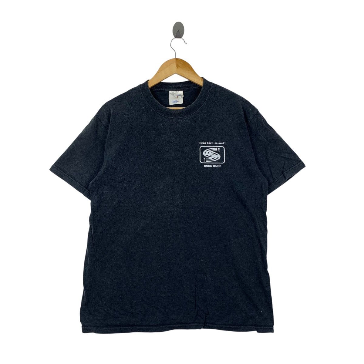 Vintage Vintage 90s CORE SURF I Was Born To Surfing Surfboard Shirt Size US L / EU 52-54 / 3 - 3 Thumbnail