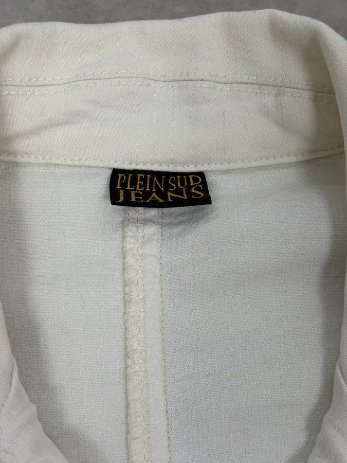 Vintage 2000s Plein Sud White Double-Breasted Officer Jacket Size S / US 4 / IT 40 - 10 Thumbnail