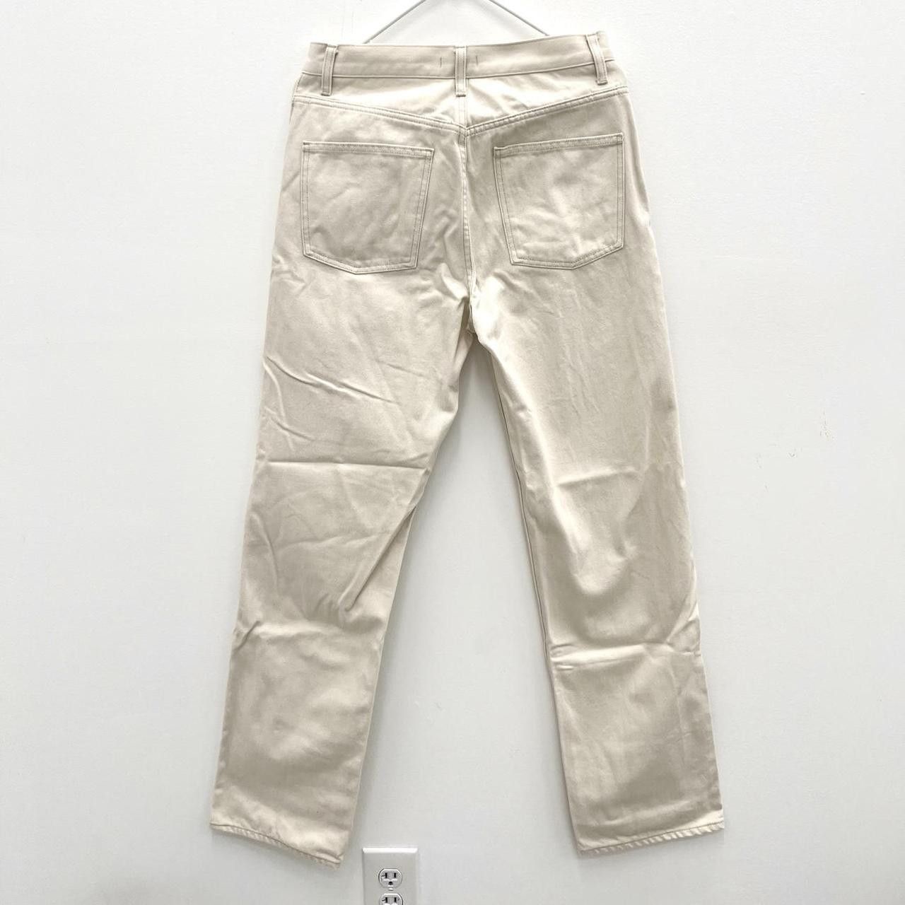 Uniqlo UNIQLO Womens Denim Straight Jeans 28 x 32 Cream Cotton Size 28" / US 6 / IT 42 - 2 Thumbnail