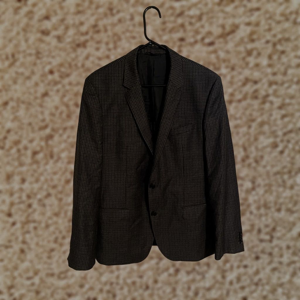 Hugo Boss Hugo Boss Gray Plaid Check Wool Suit Jacket Blazer Coat Men's 44R Hutch3 Size 44R - 1 Thumbnail