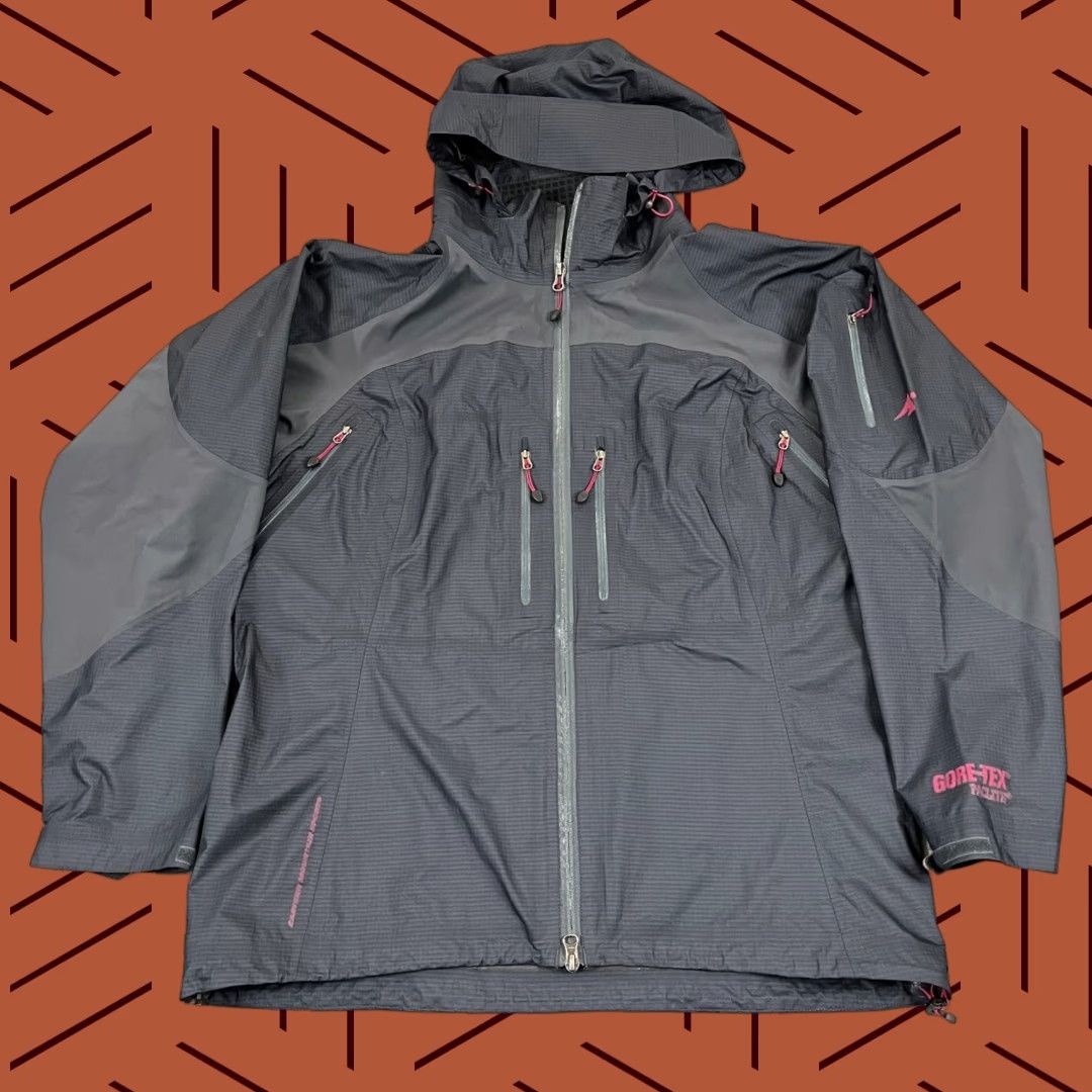 Eastern Mountain Sports EMS Jacket Women Large Gray Goretex Rain Paclite Hooded - Outdoor, Lightweight, Breathable, Zipped Pockets, Athletic Fit, Jacket Size L / US 10 / IT 46 - 1 Thumbnail