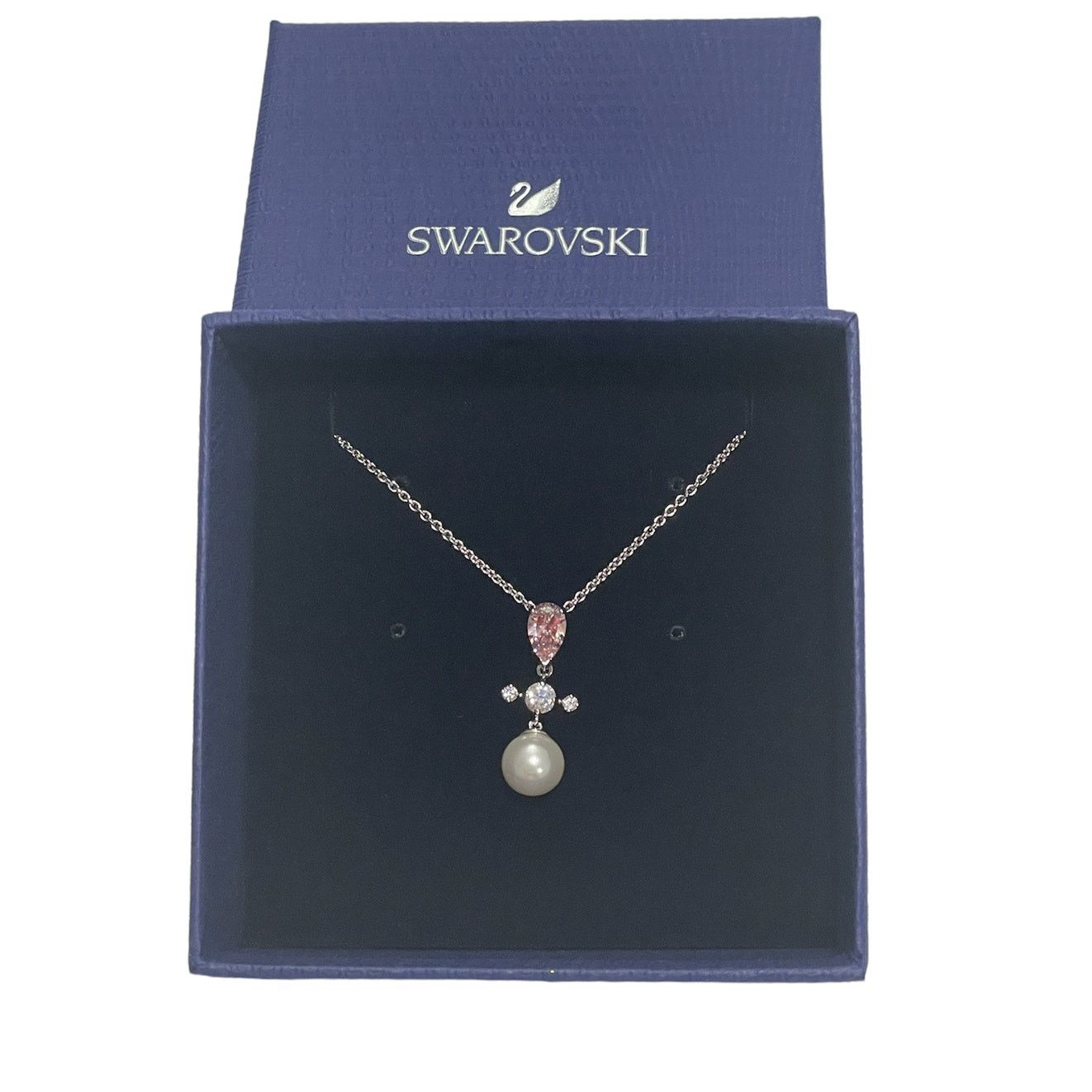 Swarovski Swarovski Perfection Silver Necklace Pink RHS Crystal Pearl Size ONE SIZE - 10 Thumbnail