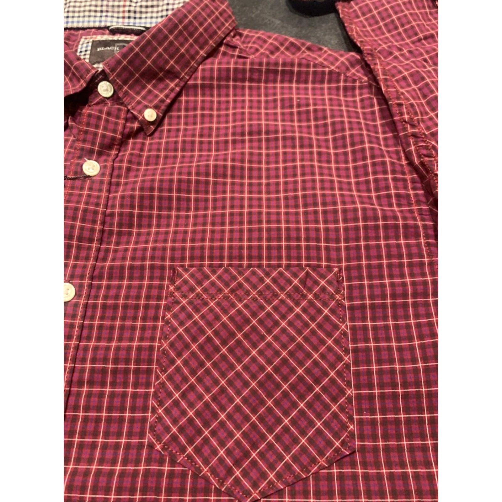 Vintage VINTAGE Black Brown 1826 Men's Shirt 2XL Long Sleeve Dark Red Plaid Cotton Button-Up Size US XXL / EU 58 / 5 - 4 Thumbnail
