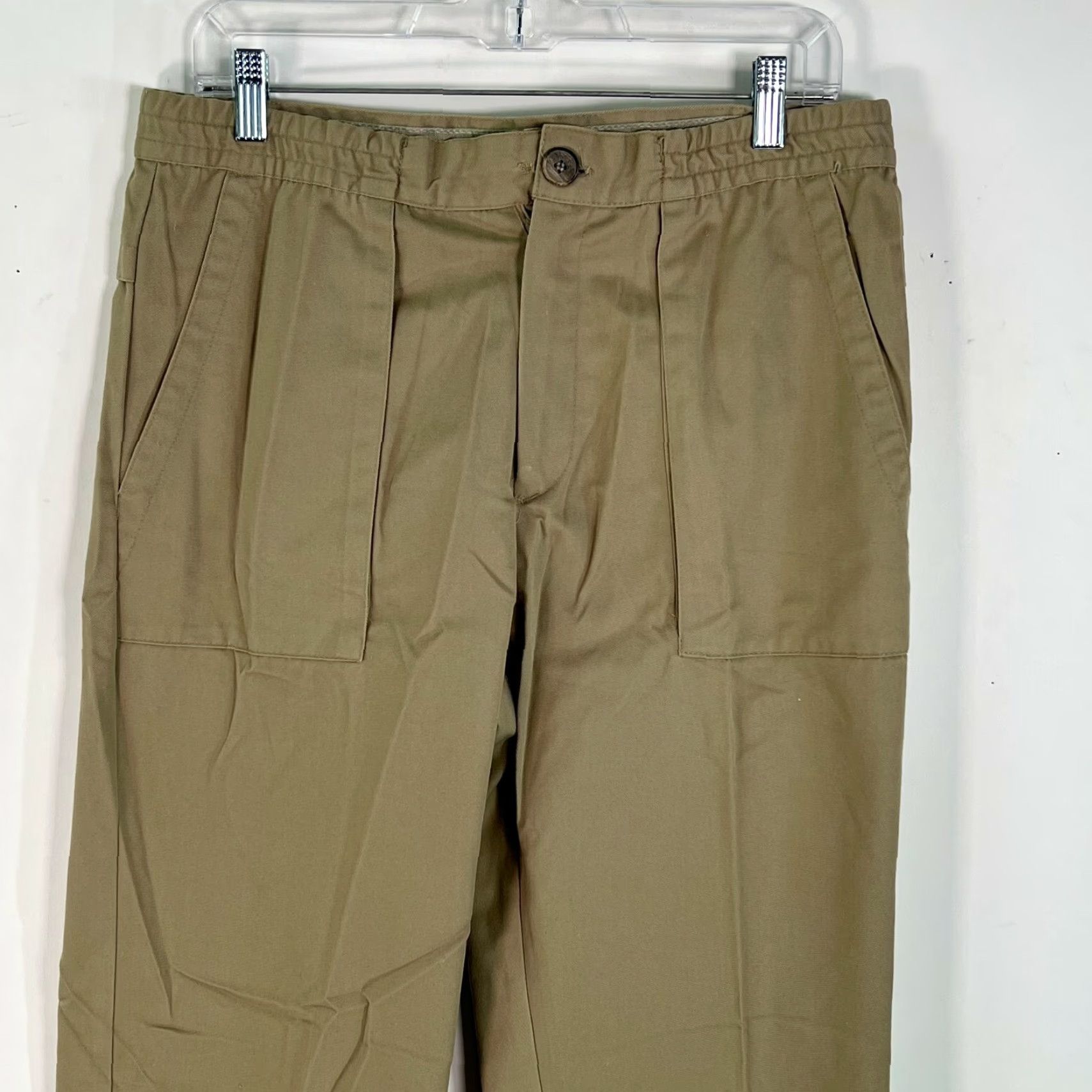Jantzen Jantzen Sport Womens Flat Front Straight Leg Mid Rise Stretch Tan Pants 34 Size 24" / US 00 / IT 34 - 4 Thumbnail