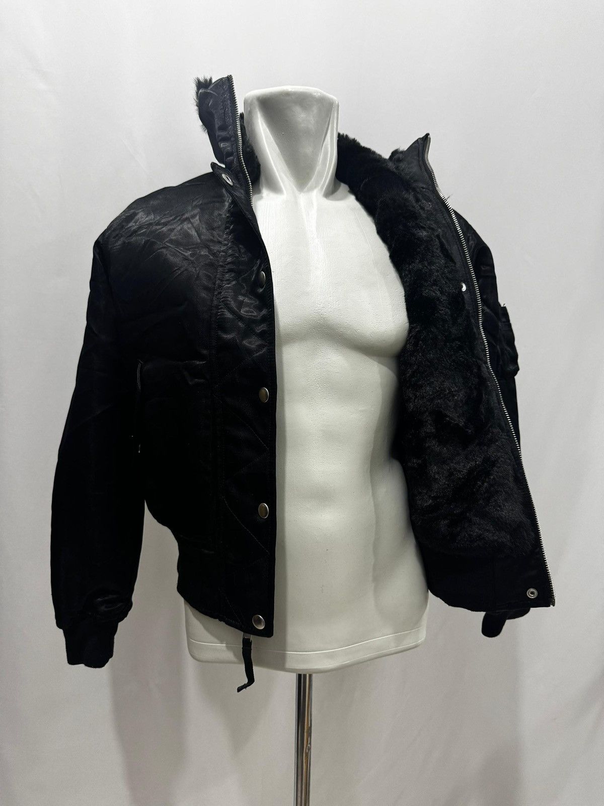 Gap GAP Black Faux Fur Lined Bomber Jacket Size XS / US 0-2 / IT 36-38 - 10 Thumbnail