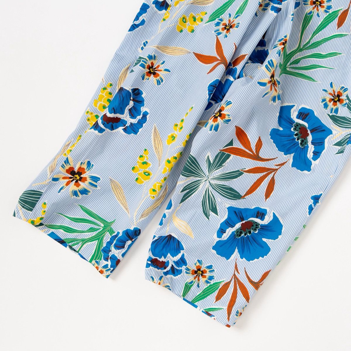Zara Zara Womens Floral Cute Pants Blue White Tropical Trousers Size 30" / US 8 / IT 44 - 4 Thumbnail